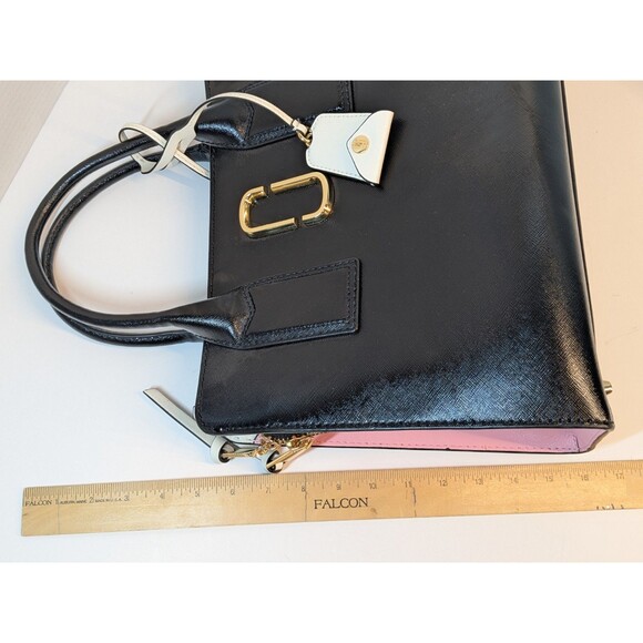 Marc Jacobs Little Big Shot Leather Satchel Black, Green & Pink - Picture 16 of 16